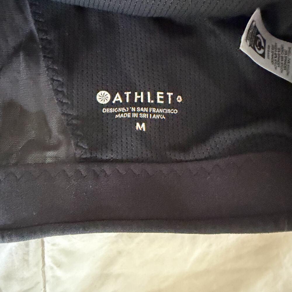 Athleta Black Strappy Racerback Sports Bra Medium Medium Support - Picture 2 of 4